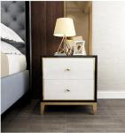 Tempered Glass 50cm White Beside Table