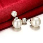 Double-faced Pearl Double Pearl Beads Stud Earring (EEPEARL02)