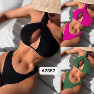 Quality Sexy Swimming Bikini Ladies' The New Type Pure Color Backless Durable Waterproof Moisture-Permeable wholesale