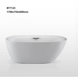 Quality Acrylic Stand Alone Bathtubs Oval Shaped Easy Cleaning CE ISO9001 Certification wholesale