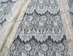 Thin hollow nylon eyelash French lace scalloped lace fabric for lady garment(CY
