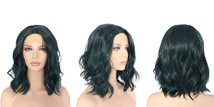 Black Short Natural Wave Synthetic Cosplay Wigs For Lady Heat Resistant 150g - 250g
