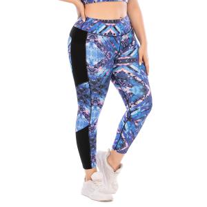 Quality Polyester Women's High Waist Yoga Leggings / Workout Pants With Side Pocket wholesale
