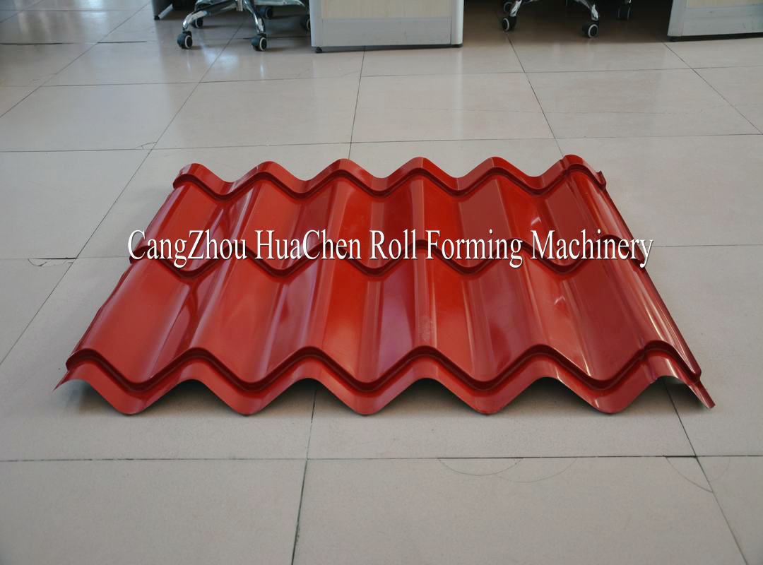 Plc Control Professional Glazed Tile Making Machine / Steel Sheet Metal Roll Former