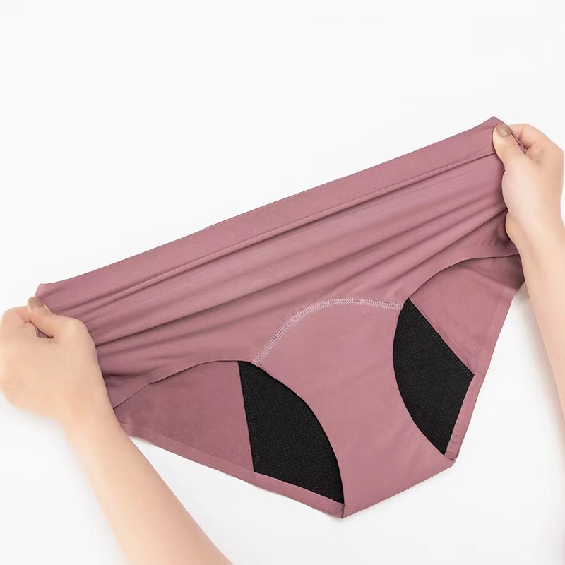 Seamless Leak Proof Underwear Plus Size Menstrual Hipster Mid Waist Underwear