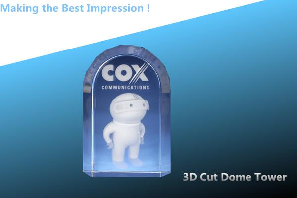 Cut Dome Tower Corporate Awards/CRYSTAL CUT DOME TOWER AWARD/3D LASER CRYSTAL