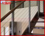Steel Cable Stair VK78SC Carbon Steel Powder-coate Aluminum Baluster Treed Beech