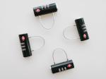 Black TSA 13223 Luggage 3 Number Lock Zinc Alloy Combination Travel Bag Lock 63