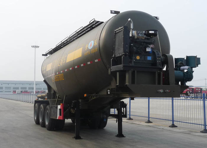 Powder Material Tank Semi Truck Trailer , 48000L Weichai Engine Semi Tractor Trailer