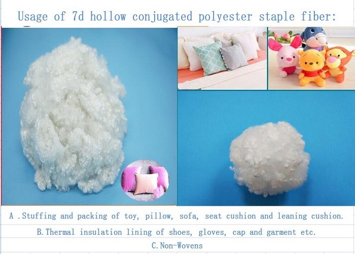 7d*64mm Hollow Conjugated Siliconized Polyester Fiber For Filling Sofa Pillow