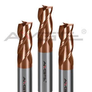 Quality Copper Coating Carbide End Mill 4mm - 32mm 3 Flute End Mills For Carbon Steel wholesale