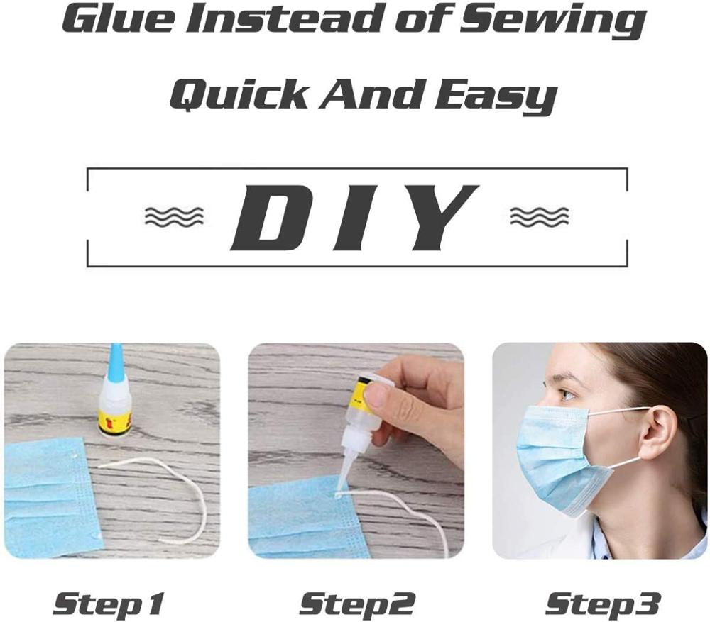 Black White Ear Loop For KN95 Flat Cord Disposable Rope Eco friendly Nylon Elastic Band For Headbands