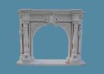 China marble Classic Grey Marble Fireplace Surround Heat Resistance For
