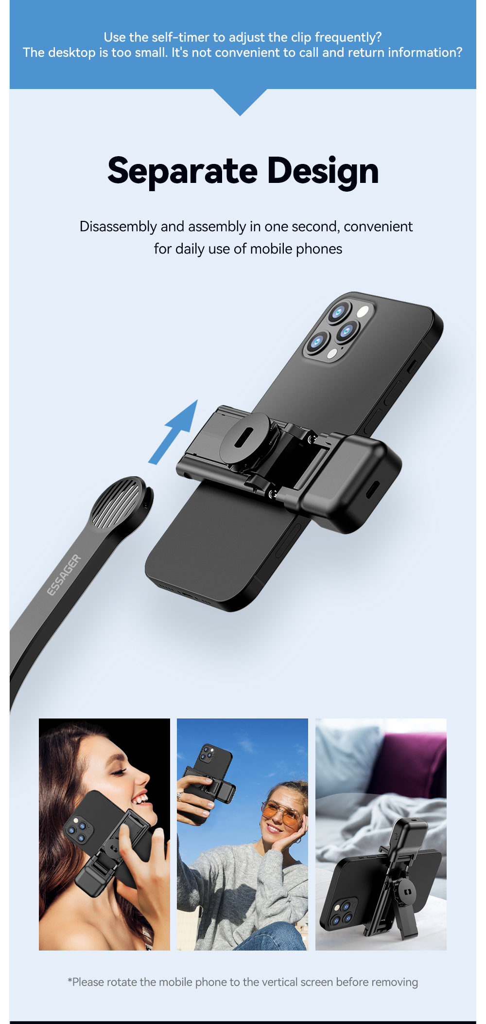 Bluetooth Remote Control Long Selfie Stick Adjustable For Mobile Phones
