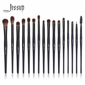 Quality Jessup Precision 16pcs Eye Makeup Brush Set Black Paint Spraying wholesale
