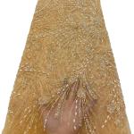 Exquisite handmade beaded lace embroidery lace fabric wedding dress Senegal