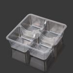 4 Compartment 12*12*5cm Plastic Pastry Packaging