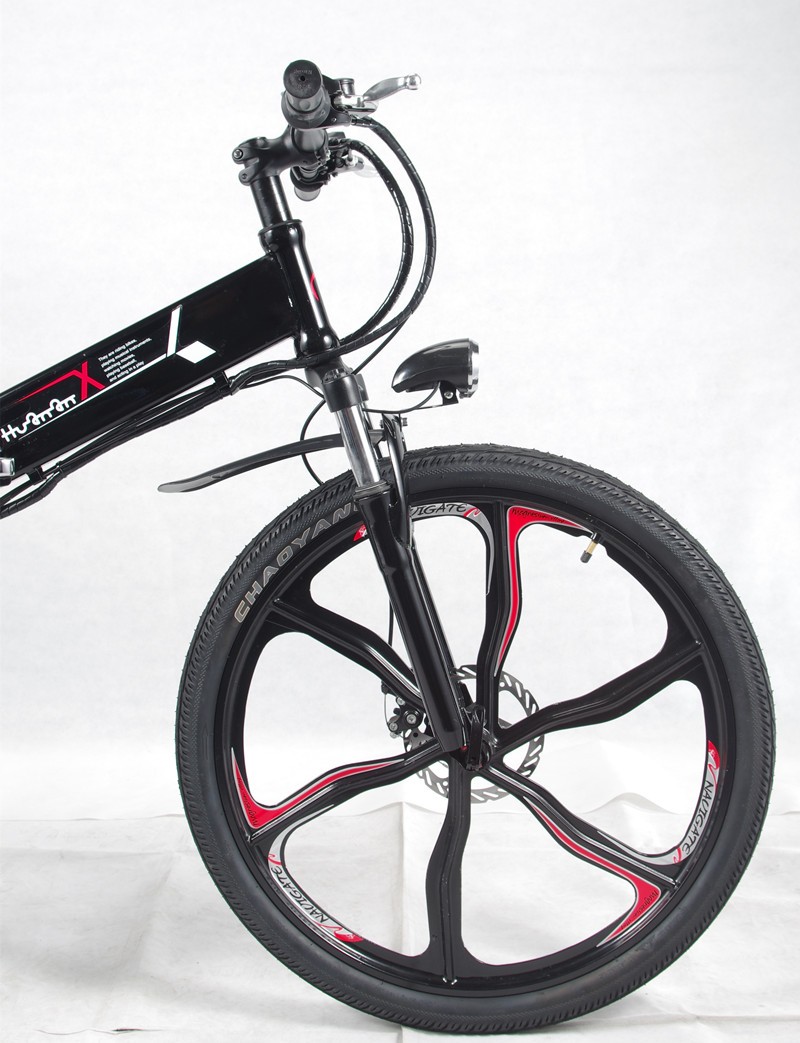 21 Speed Foldable E Bicycle 48V 15AH Lithium Battery With Carbon Steel Frame