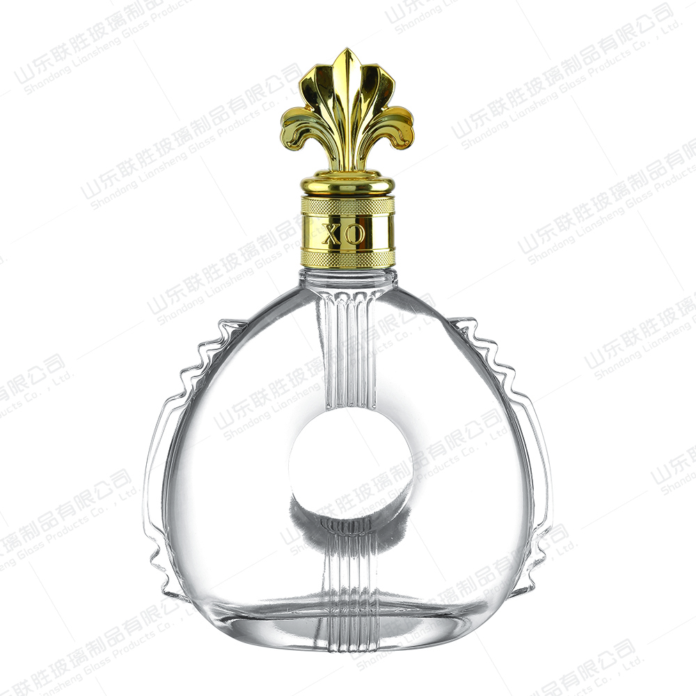 Glass Collar Material Empty Bottles for Beverage Liquor Whiskey Decanter Agave Bottle