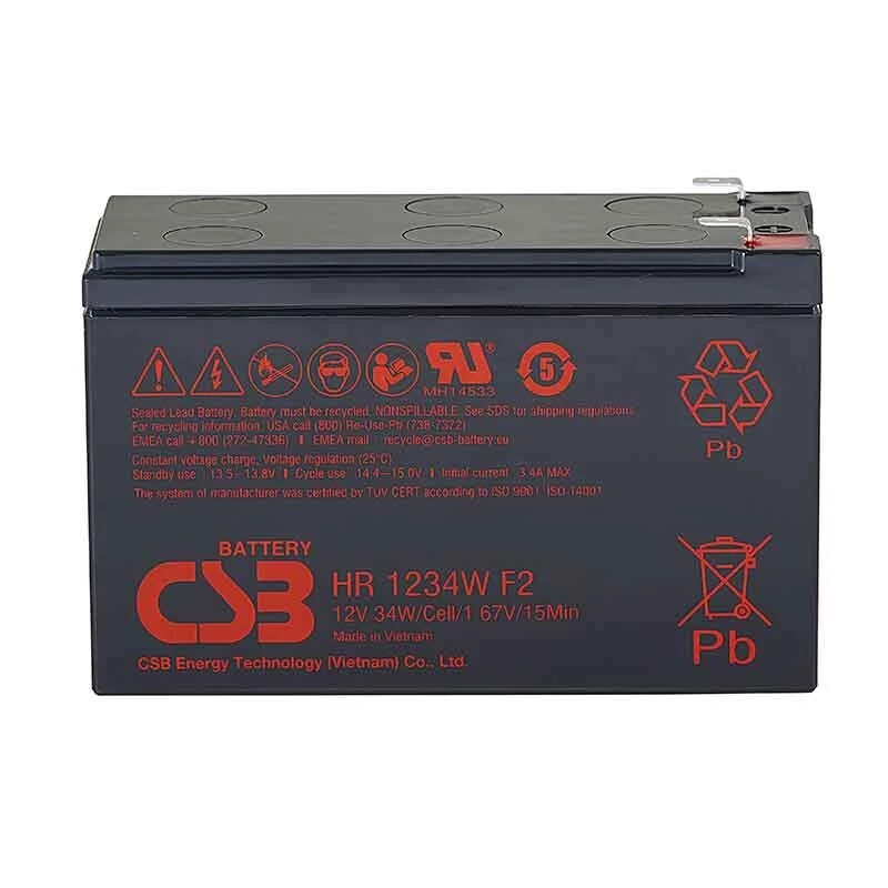 CSB Battery HR1232W 12V 32W Rechargeable Maintenance-Free Lead Acid AGM Battery
