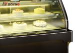 Curved Glass Cake Display Fridge , Marble - Base Upright Cake Showcase