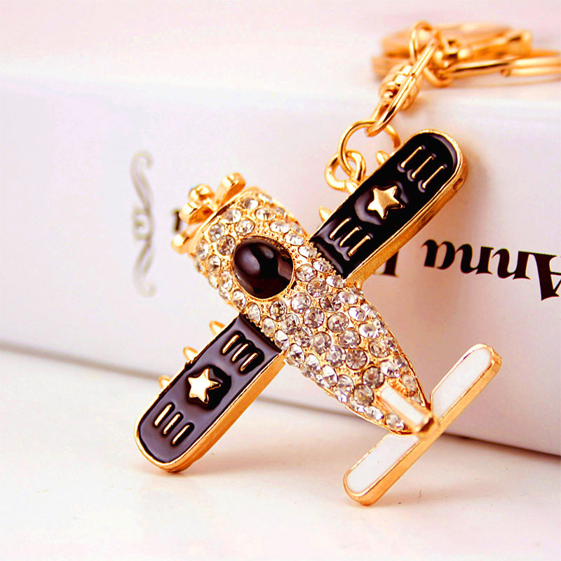 Alloy Helicopter Key Chain Ornaments Light Metal Pendant For Women bags