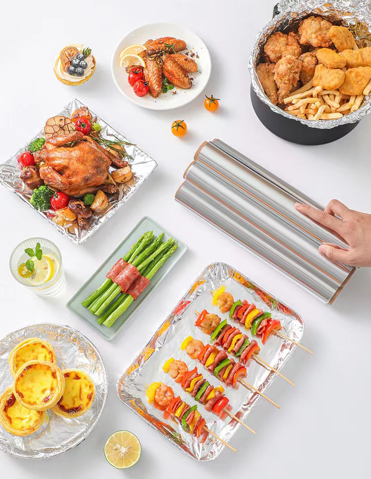 8011 Alloy Aluminum Foil Roll For Kitchen Air Fryer Paper Liners 200 Meter