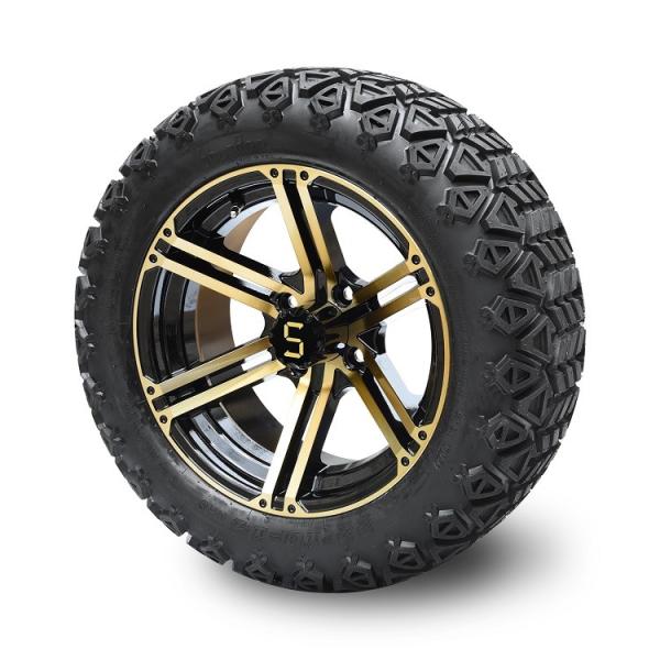 Golf Cart 14'' Bronze/Black Rims And 22*10-14 Off-road Tires Combo Including Lug