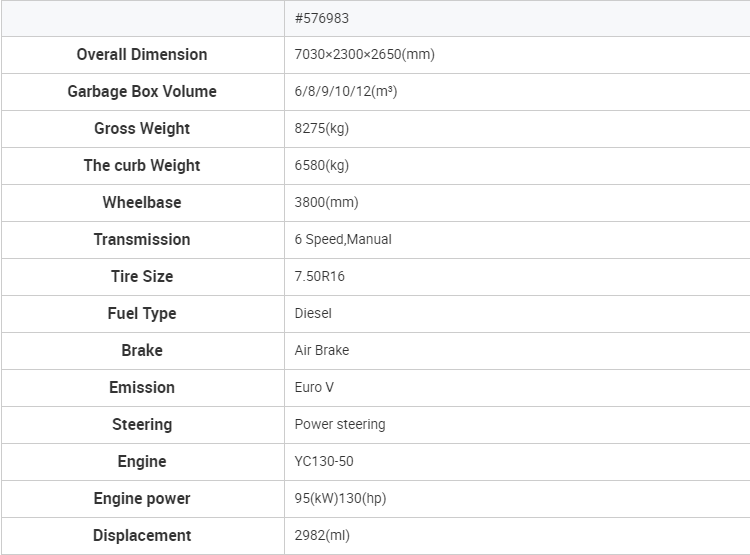 6CBM 10CBM Capacity Manual Transmission Dongfeng 4X2 Diesel Garbage Truck for Recycling