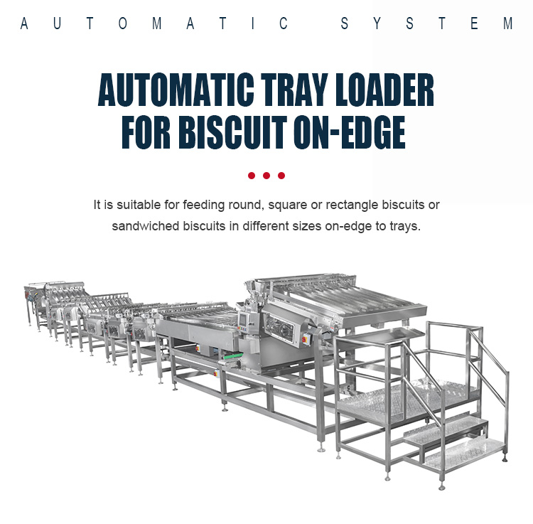 Customized Tray Loader On-Edge Multi Coockies Automatic Biscuit Packing Machine