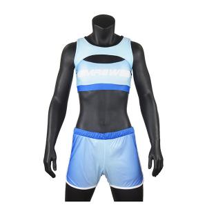 Quality Fashion Style Blue Cheerleading Apparel / Ladies Cheerleading Uniforms wholesale