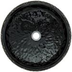 440mm Height Black Bathroom Vessel Sink Round Lacquered Exterior Crystal Ball