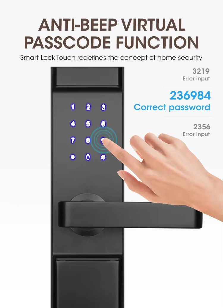 Black Hotel Door Card Lock 35mm - 55mm Remote Access Door Lock