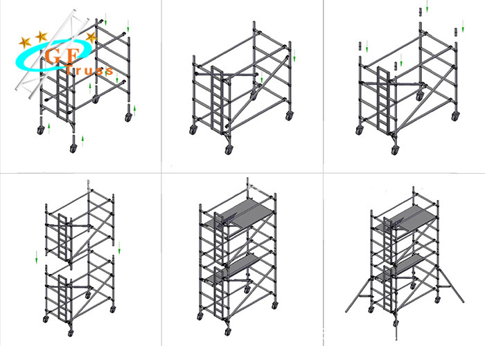 Lightweight Aluminium Scaffold Tower 8m For House Building With Wheels