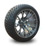 Golf Cart Machined Gunmetal 14 inch Rims with Street Tire, Alloy Wheel and Tire
