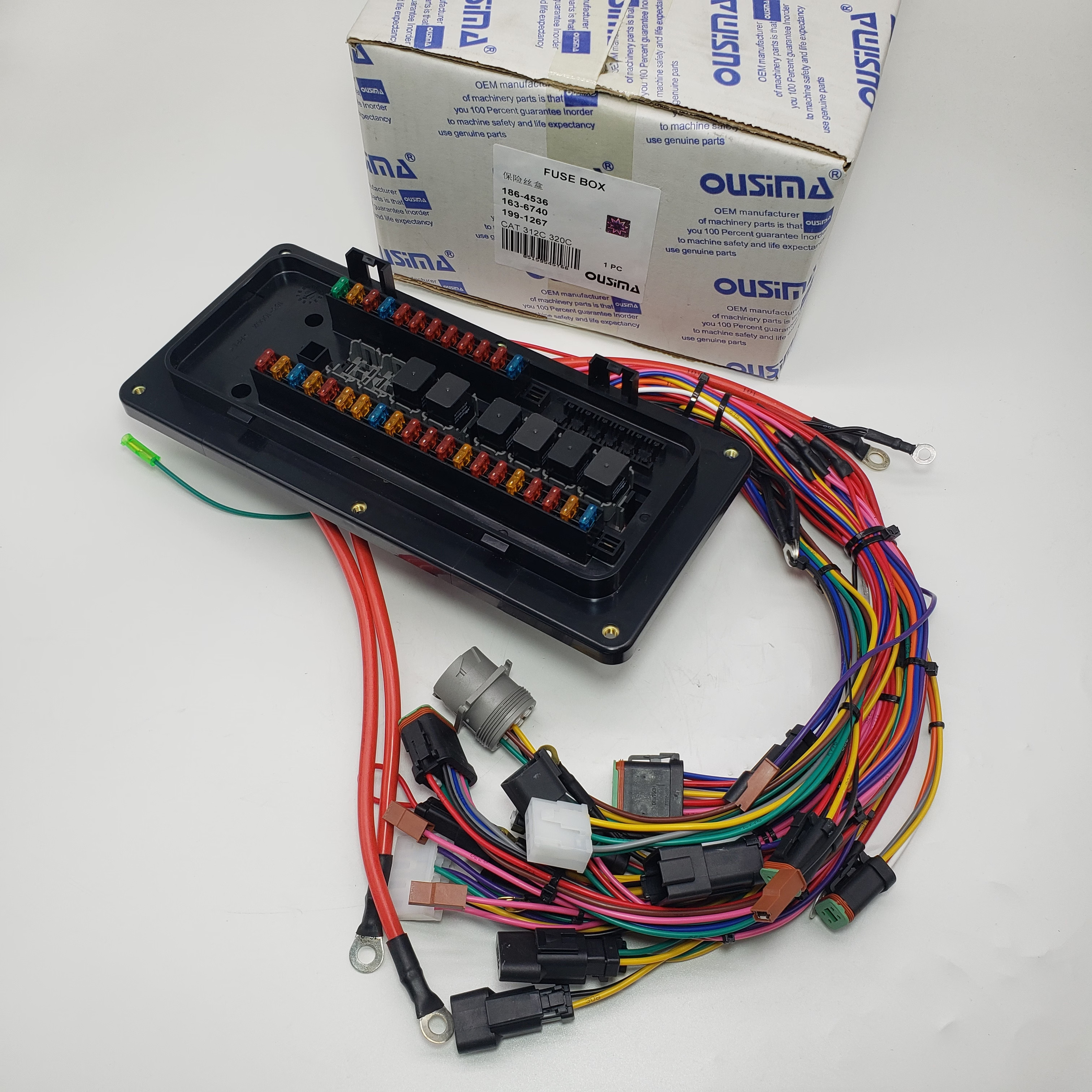 Wiring Harness Fuse Box Assembly 186-4536 163-6740 199-1267 CAT 320C