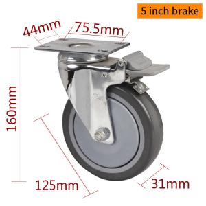 Quality Industrial Swivel Plate Caster Wheels 5 Inch Castor Wheels 125mm wholesale