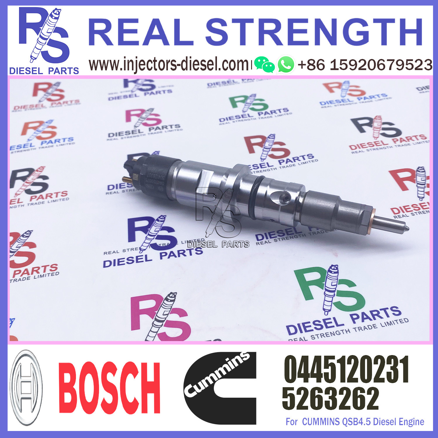 High Quality New Diesel Fuel Injector 5263262 0445120231 For Komatsu PC200-8 6D107/QSB6.7 Engine