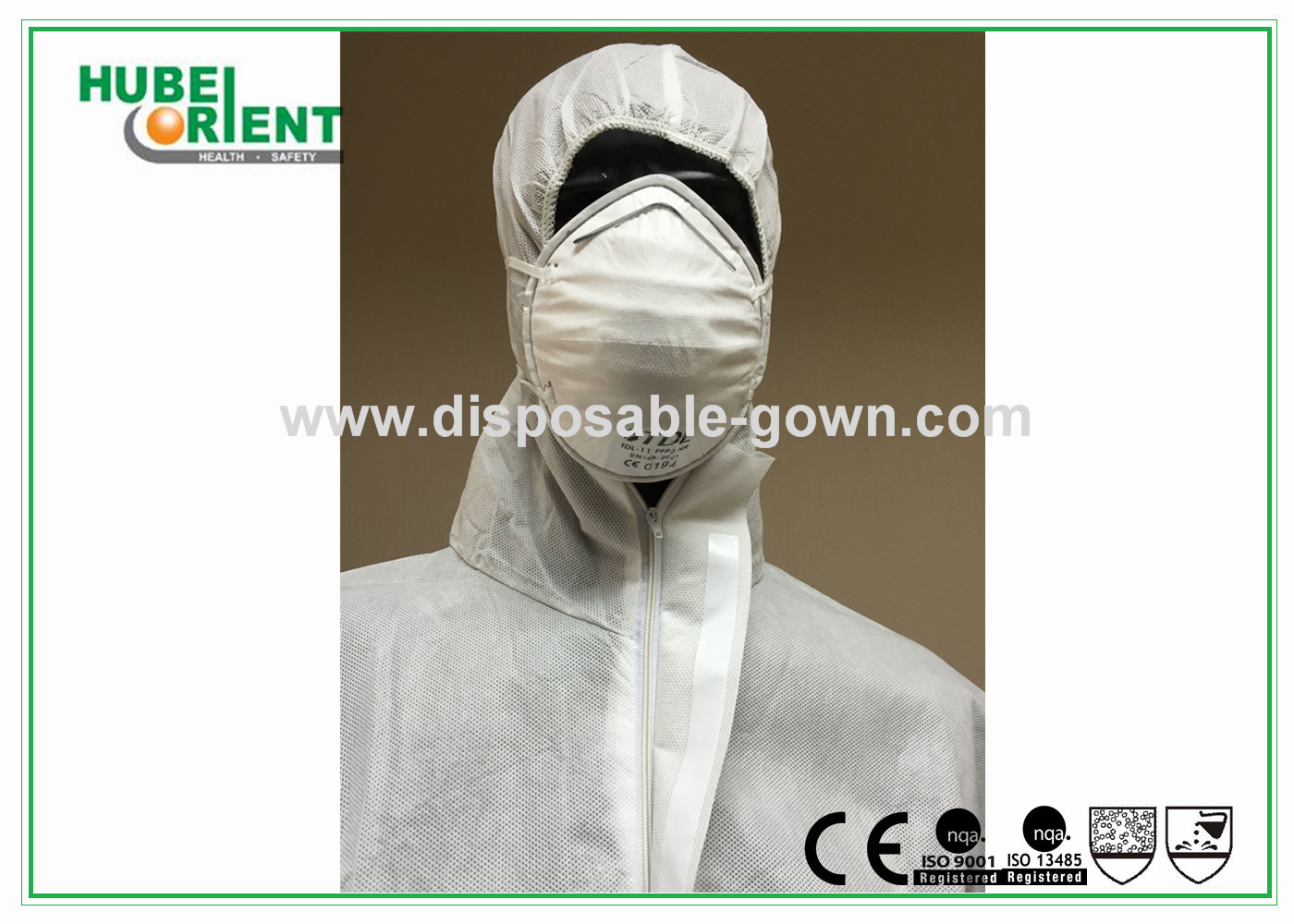 Type 5/6 Disposable Coveralls With Hood Splash Proof SMS Chemical Coveralls