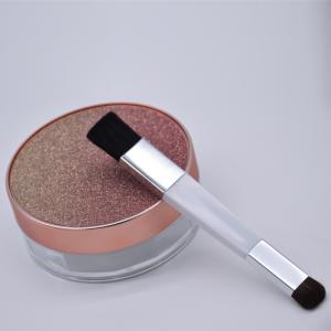 Quality eye shadow integrated aluminum ferrite plastic handle flat brush wholesale