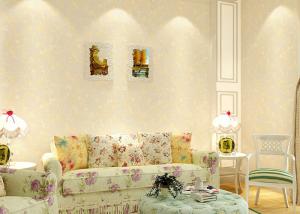 Quality Gold and Gray floral removable wallpaper , modern art wallpaper home design wholesale