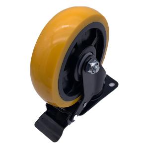 Quality Medium Duty Brake 100mm Polyurethane Industrial Caster Wheel wholesale
