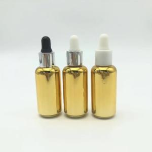 Quality Electroplating Golden Glass Essential Oil Dropper Bottles 10ml wholesale