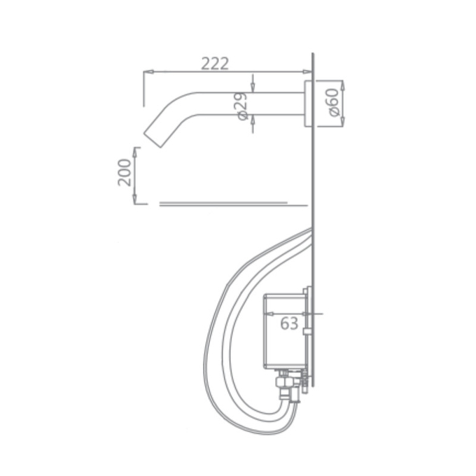Sensor Faucet Built-in Toilet Washroom Wall Hung Chrome Water Faucet Tap Lavatory AC 220V