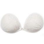 embroidery white lace bra invisible wireless bra front closure
