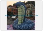 Giant Inflatable Cartoon Characters Snake Model With Silk Print , Hand Painting