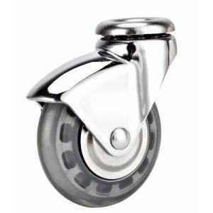 Quality 05-Transparent caster 75mm bolt hole transparent PU caster wholesale