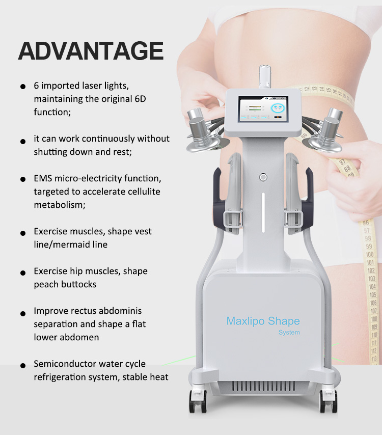 Non Invasive 532nm 6D 2 In 1 Lipo Laser Slimming Machine 300W Laser Therapy Machine