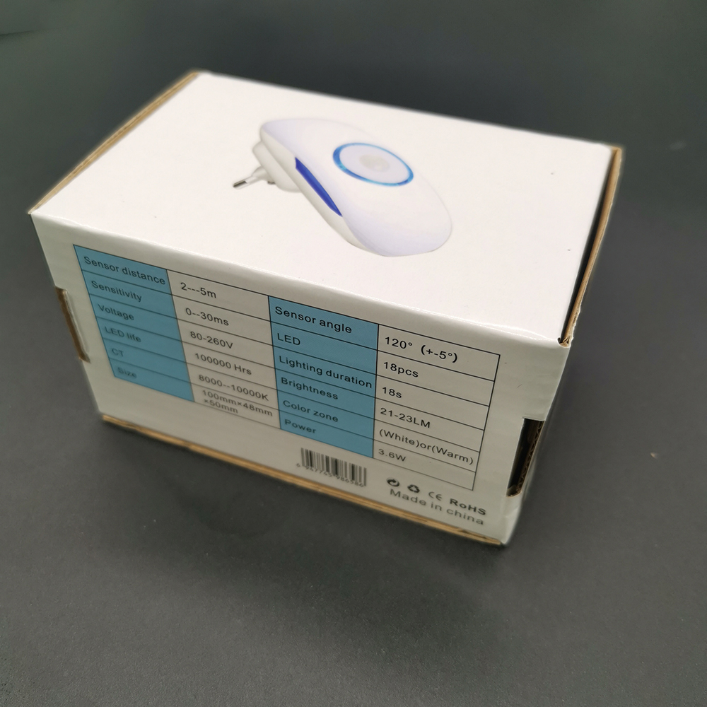 Smart Night Light PIR Motion Sensor Control Cold White Body Induction Mini Lamp Plug-In Sensor Light
