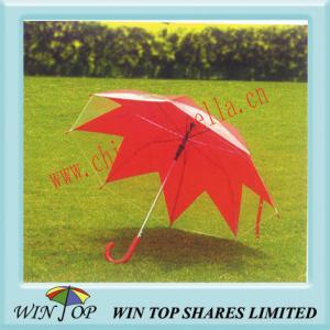 Quality 23&quot; Auto Straight Maple Leaf PVC Umbrella wholesale